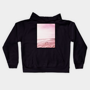 Landscape, Pink sunset, Ombre, Scandinavian art, Modern art, Wall art, Print, Minimalistic, Modern Kids Hoodie